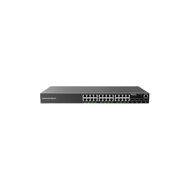 Switch GWN7803P Gigabit PoE+ Administrable / 24 puertos 10/100/1000 Mbps + 4 Puertos SFP Uplink / Hasta 360W / Compatible con GWN Cloud