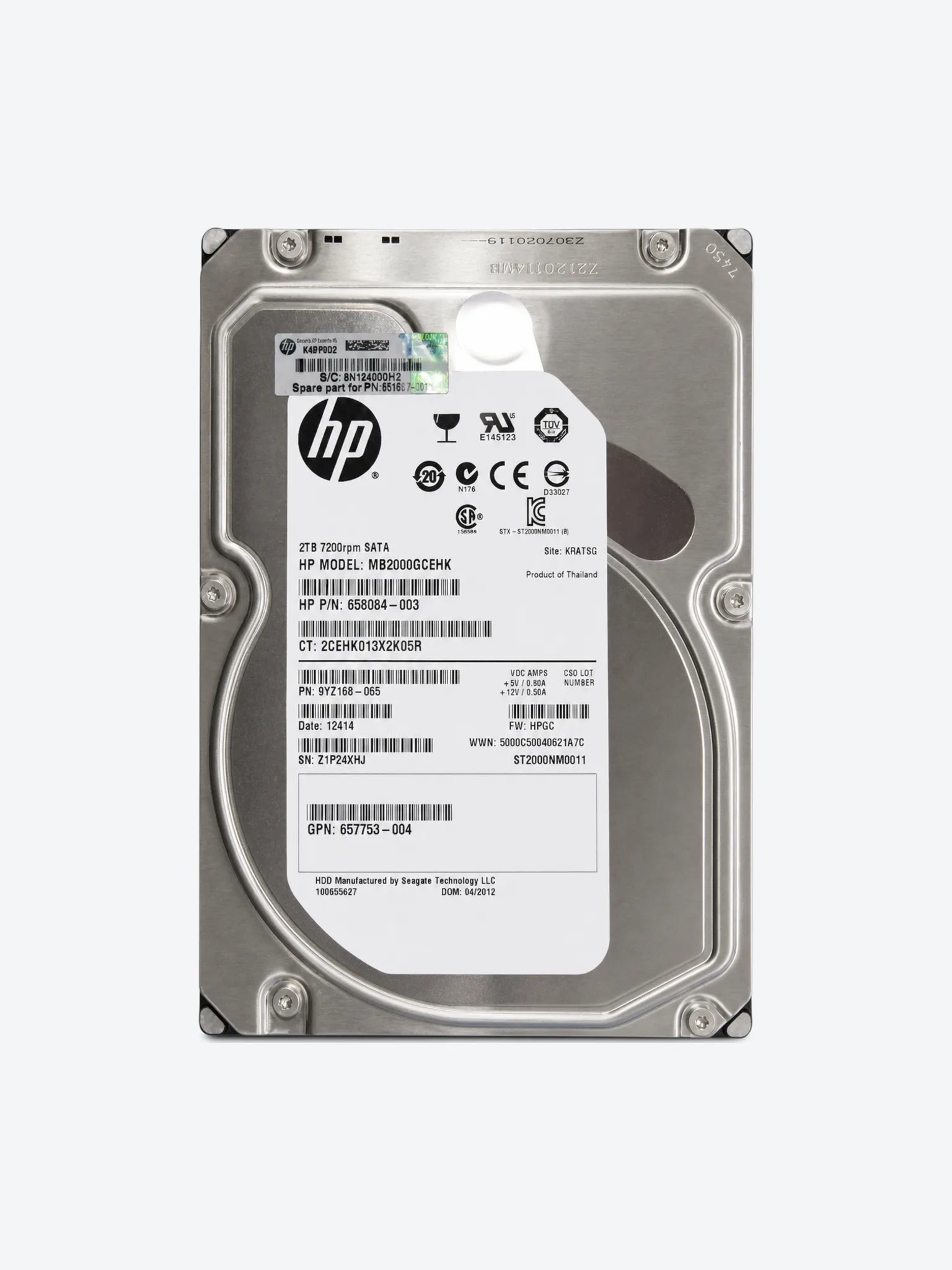 HP 2TB 6G SATA 3.5in NHP MDL HDD-1