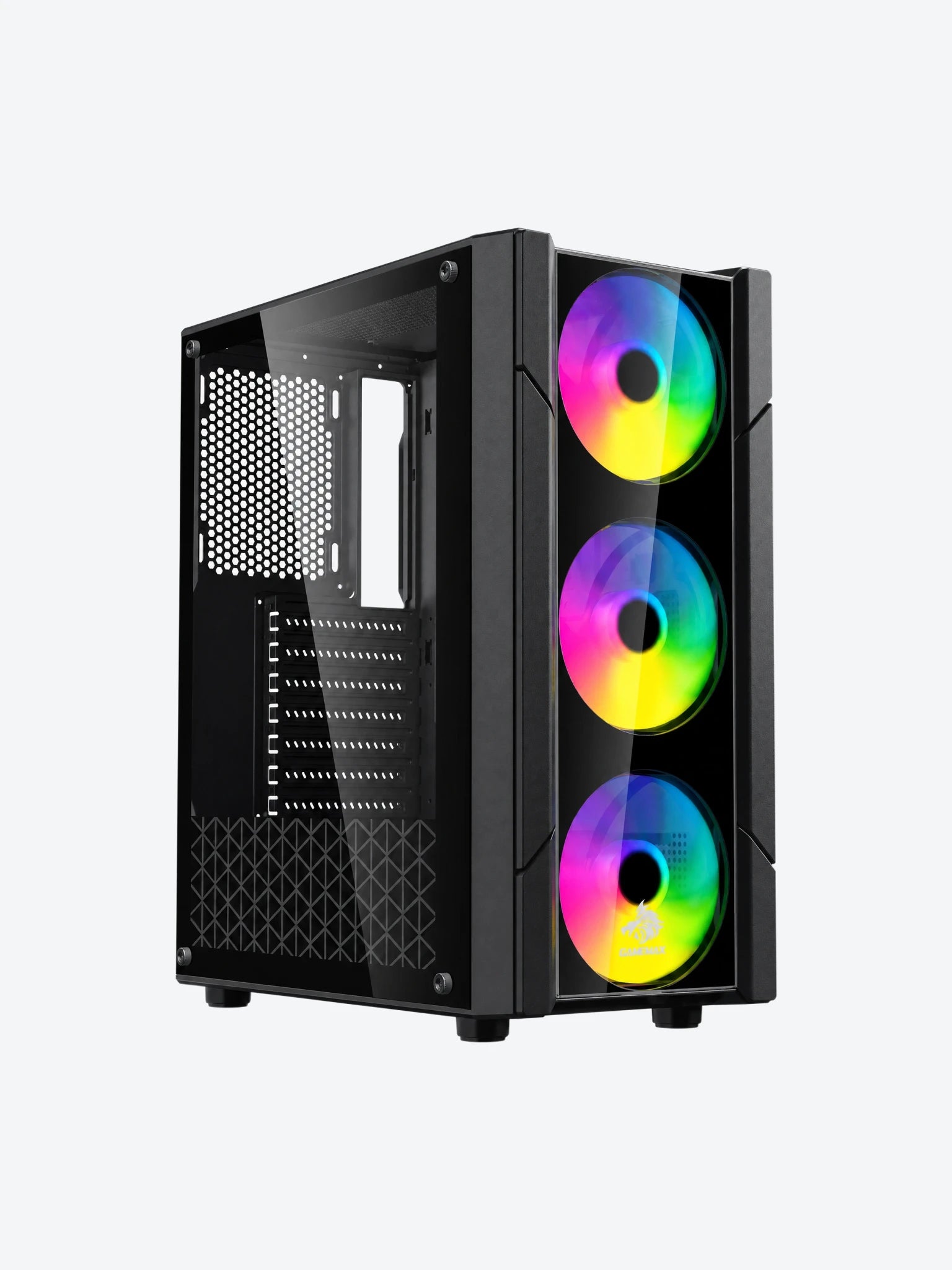 Case Gaming Eagle Warrior CG13ALRA001C Mid Tower Ventiladores 3 de 120mm don Vidrio Lateral Color Negro-1