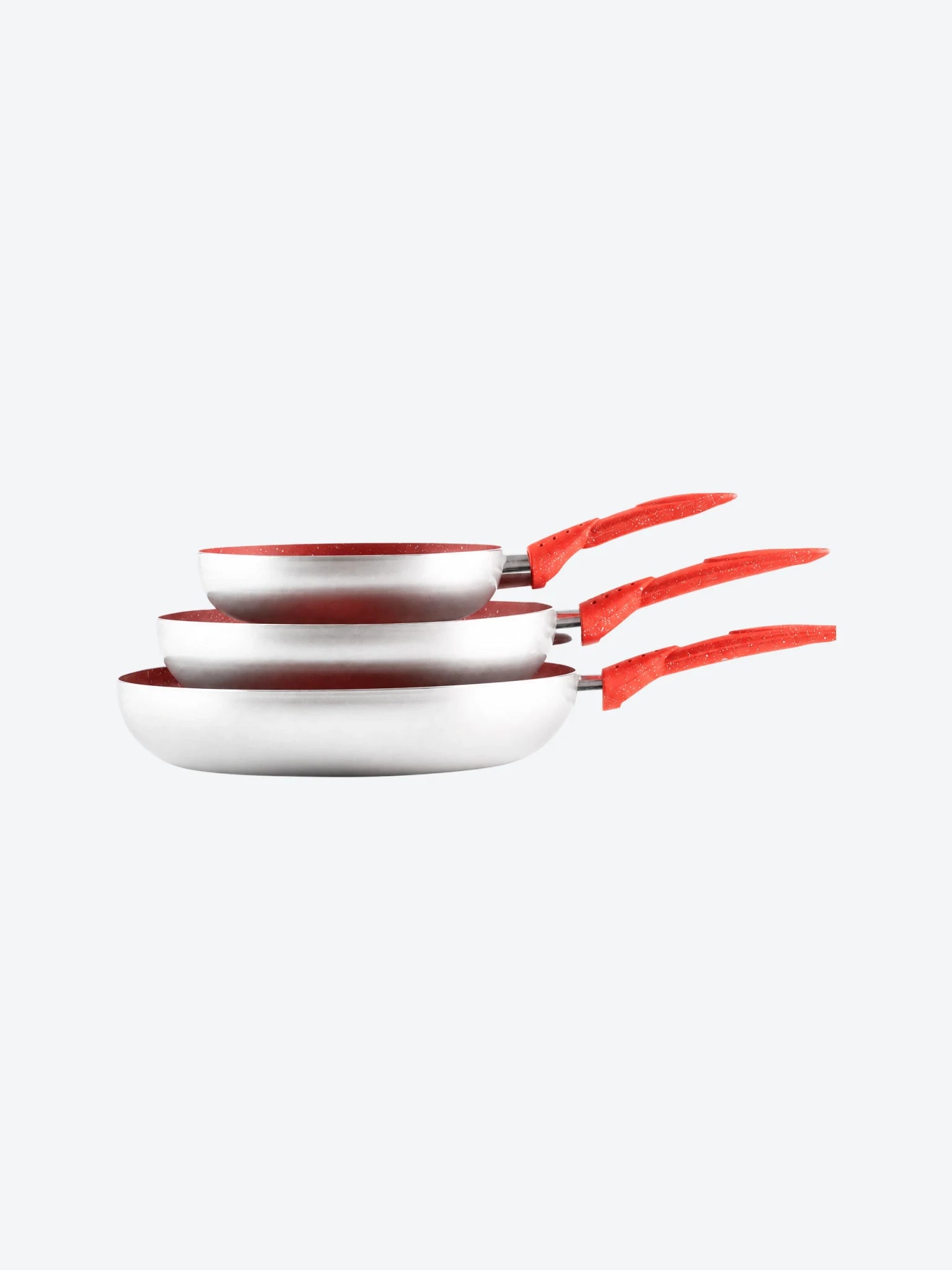 Juego de Sartenes Picca Roma PI003SSM0 26 - 30 cm Marmol Color Plateado con interior Rojo