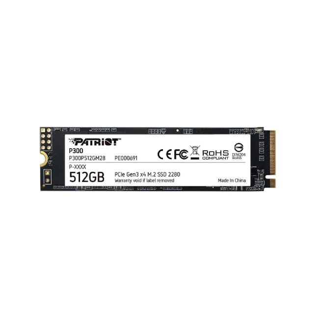 Disco Solido Interno Patriot P300 512GB M.2 2280 PCIE GEN3 X4 1700MB/S / 1100MB/S P300P512GM28