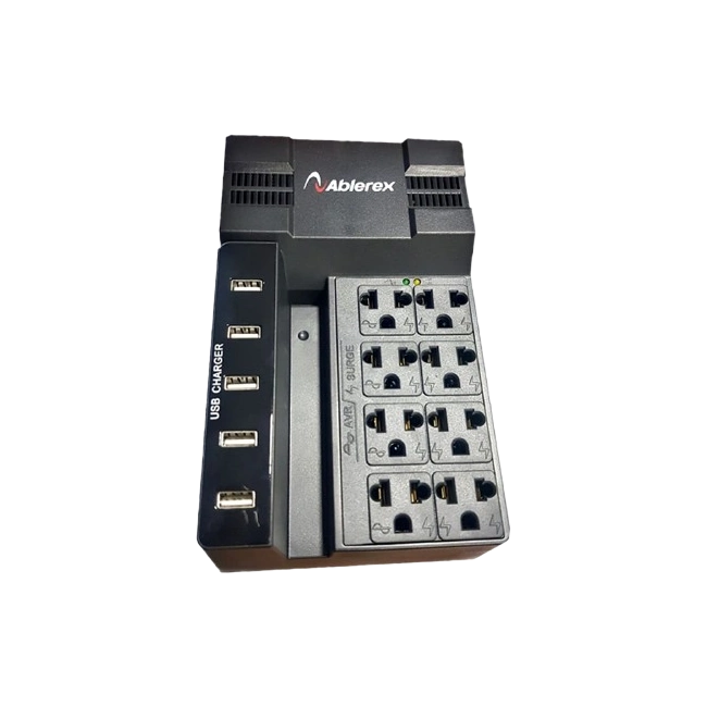 Regulador Ablerex 1200va/600w 120v | USB | 8 tomas