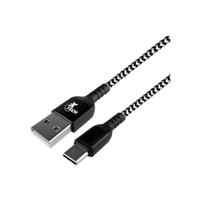 Xtech - USB cable - 4 pin USB Type A - 5 pin Micro-USB Type B - 1.8 m - Black & white - Braided XTC-366-2