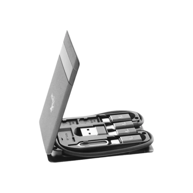 Xtech - USB type C Cable Kit - 24 pin USB-C - USB type C w adpt USB A - Micro USB - Lightning - 29 cm - Black - XTC-570-2