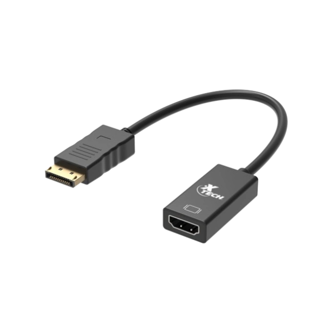 Xtech - Display adapter - 20 pin DisplayPort - 19 pin HDMI Type A - Black - Dis Pt (m) to HDMI (f) XTC-378-1