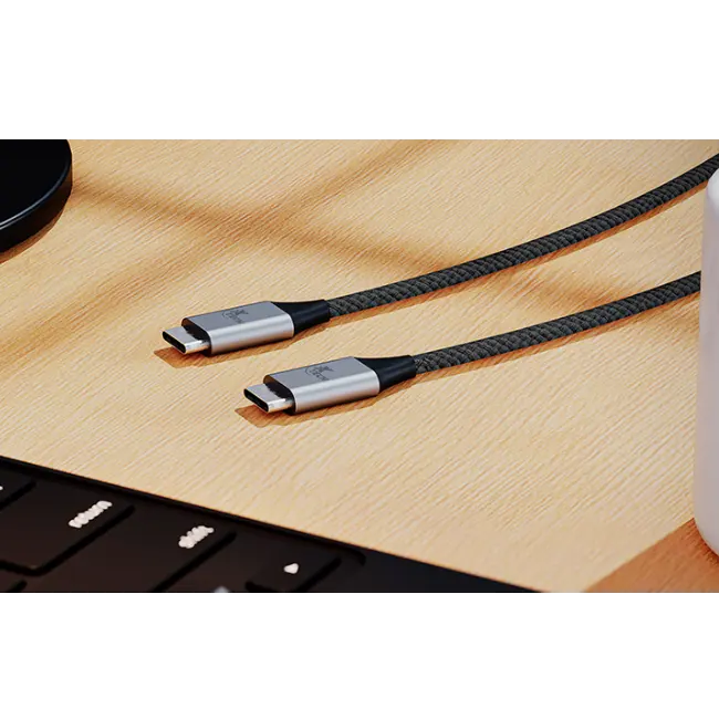 Xtech - USB cable - USB Type C - 3.66 m - Black & silver - (m) to (m) Braided XTC-533-2