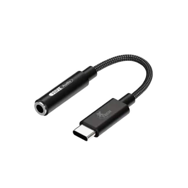 Xtech - Headphone Jack Adapter - 24 pin USB-C - 3.5mm TRRS - 10 cm - Black - USB-C (M) to 3.5 mm(f) XTC-509-3