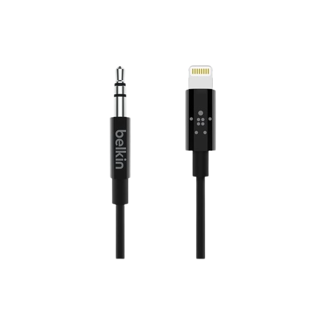 Belkin - Cable de Lightning a conector de auriculares - Lightning macho a mini-phone stereo 3.5 mm macho - 91.4 cm - negro-2