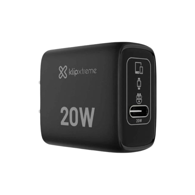 Klip Xtreme - Power converter / charger - 20 Watt - 24 pin USB-C - Cellular phone / Tablet - Wall - Para Smartphones, tablets, small devices-3