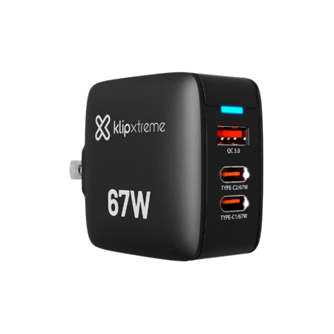 KX Wall Charger 67W KMC-500 2xUSB-C PD3.0 + USB-A QC3.0 GAN-1