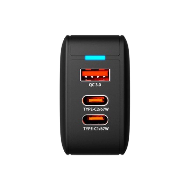 KX Wall Charger 67W KMC-500 2xUSB-C PD3.0 + USB-A QC3.0 GAN-4