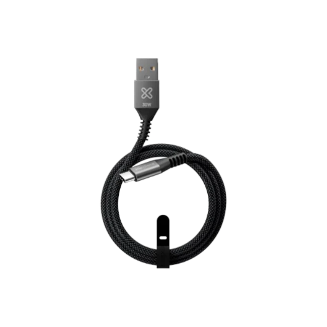 Klip Xtreme - USB cable - 24 pin USB-C - 9 pin USB Type A - 1.8 m - Black - 30W Braided Fast charging-3