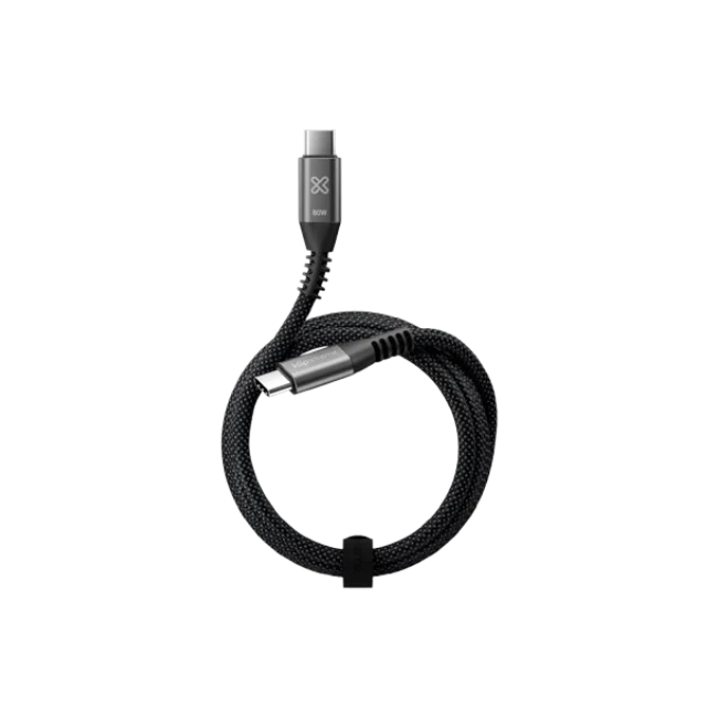 Klip Xtreme - USB cable - 24 pin USB-C - 1 m - Black - 60W Braided Fast charging-1