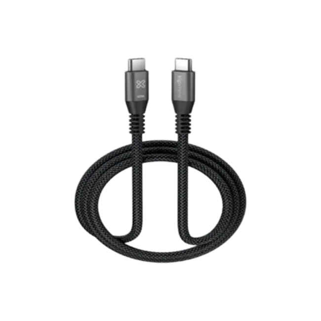 Klip Xtreme - USB cable - 24 pin USB-C - 1 m - Black - 60W Braided Fast charging