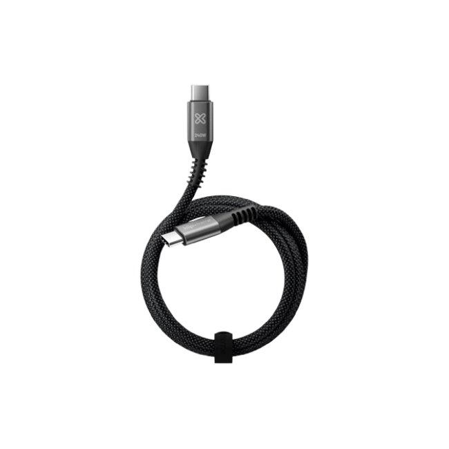 Klip Xtreme - USB cable - 24 pin USB-C - 1.8 m - Black - 240W Braided Fast Charging-2