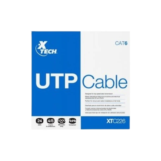 Xtech - Network cable - Unshielded twisted pair (UTP) - 305 m - Gray - CAT6 24 AWG XTC-226-4