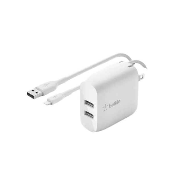 Belkin - - 24 vatios - 4.8 A - 2 conectores de salida (USB) - blanco-1
