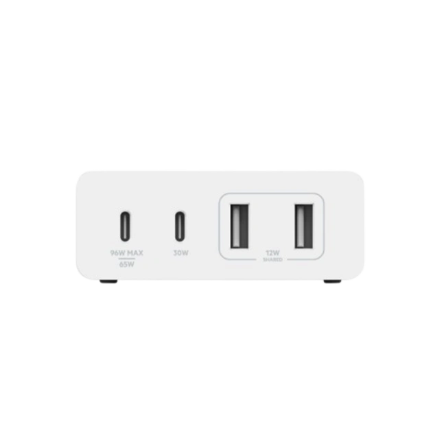 Belkin - Adaptador de corriente - tecnología GaN - 108 vatios - Fast Charge, PD 3.0 - 4 conectores de salida (2 x USB, 2 USB-C) - blanco-1