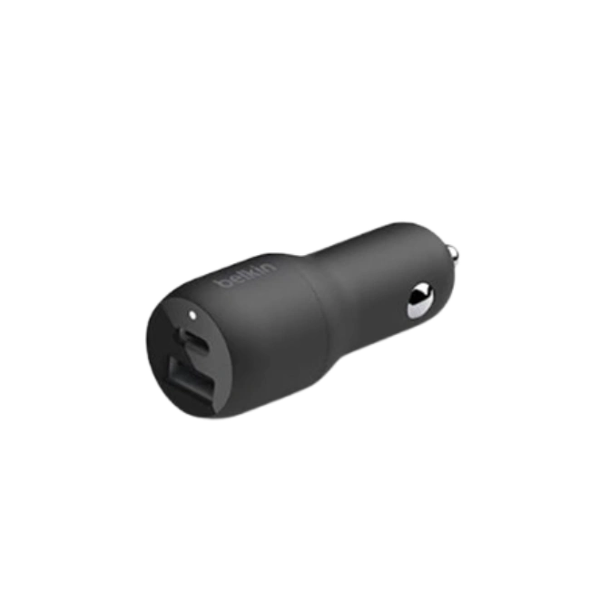 Belkin Dual Car Charger - Adaptador de corriente para el coche - 37 vatios - PD 3.0 - 2 conectores de salida (USB, 24 pin USB-C)-3