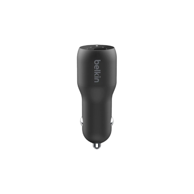 Belkin Dual Car Charger - Adaptador de corriente para el coche - 37 vatios - PD 3.0 - 2 conectores de salida (USB, 24 pin USB-C)-2