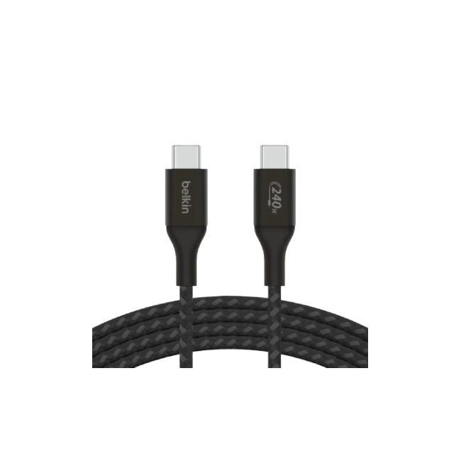 Belkin BoostCharge - Cable USB - 24 pin USB-C (M) a 24 pin USB-C (M) - 2 m - negro - para Apple 10.9-inch iPad Air; Google Pixel 4a, 5, 6; Samsung Galaxy Note20, S21, S21 5G, S22