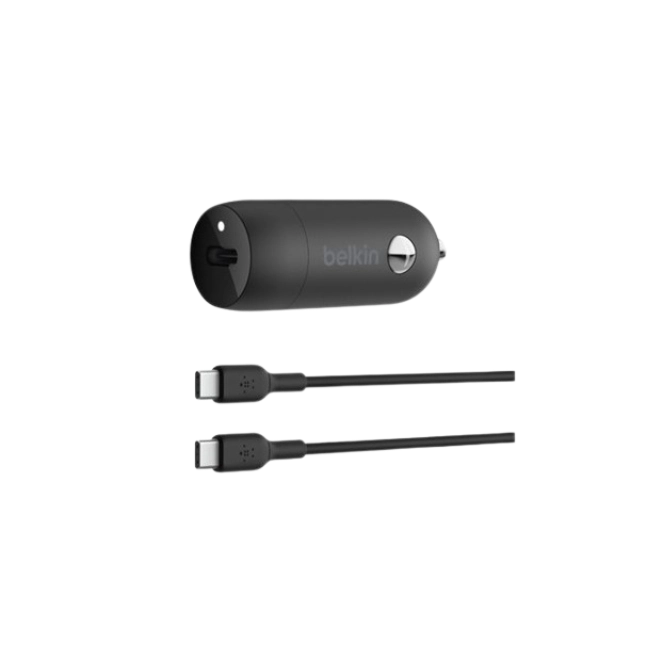 Belkin - Adaptador de corriente para el coche - 30 vatios - 3 A - Fast Charge, Suministro de energía 3.1 (24 pin USB-C) - negro-1