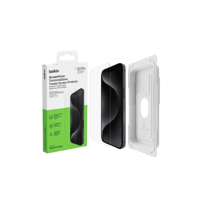 Belkin ScreenForce - Protector de pantalla para telefono movil - tratado - cristal - para Apple iPhone 15