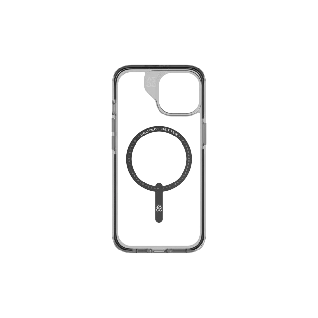 Zagg Santa Cruz Snap - Carcasa trasera para teléfono móvil - compatibilidad con MagSafe - negro, transparente - para Apple iPhone 15 Pro-3