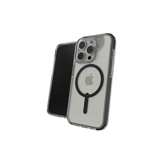 Zagg Santa Cruz Snap - Carcasa trasera para teléfono móvil - compatibilidad con MagSafe - negro, transparente - para Apple iPhone 15 Pro-2