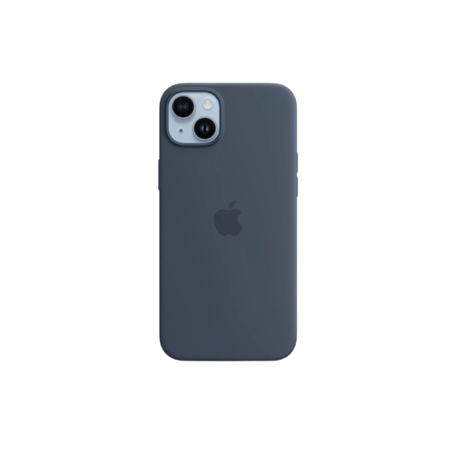 Apple - Carcasa trasera para teléfono móvil - compatibilidad con MagSafe - silicona - azul tormenta - para iPhone 14 Plus-1