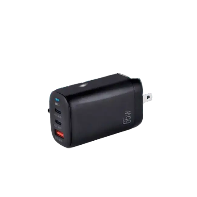 VOLTA P8 65W DUAL PD TYPE-C + USB CON CARGADOR DE PARED CON ENCHUFE PLEGABLE