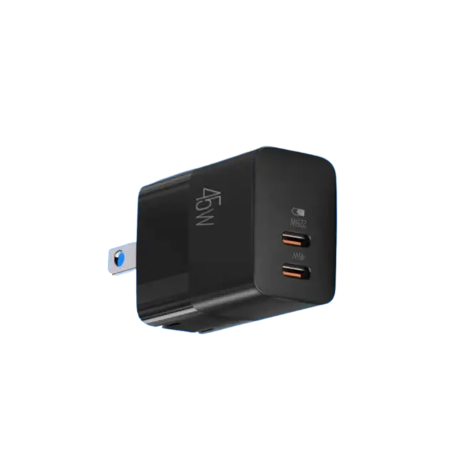 VOLTA P5 GAN II 45W DUAL TYPE-C CON CARGADOR DE PARED CON ENCHUFE PLEGABLE-4