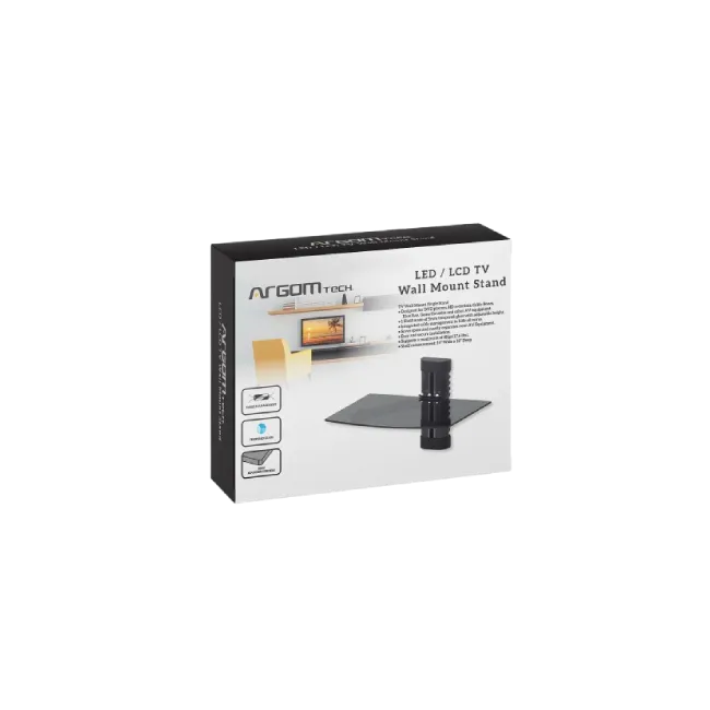 Base Para TV Argom ARG-BR-8221 Con Estante de Vidrio Templado Maximo 17.6 Libras-2