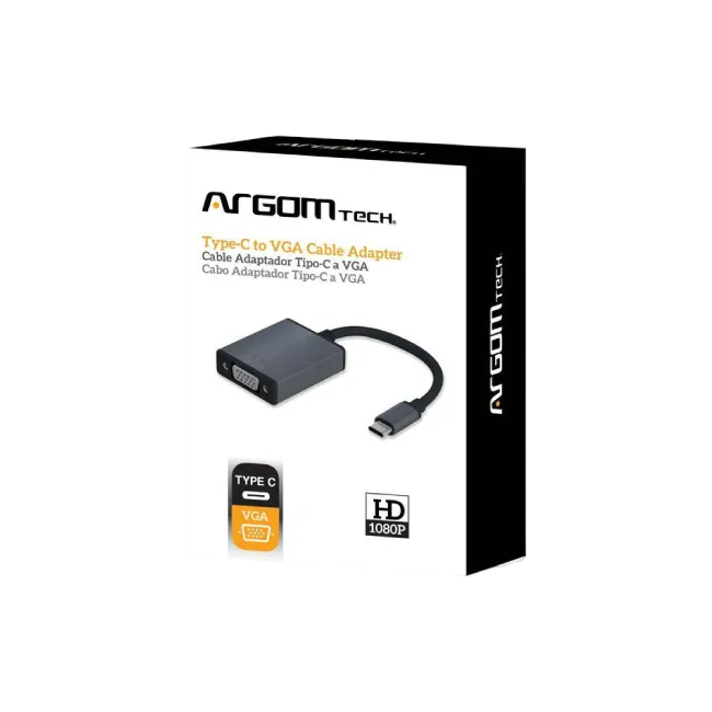 Adaptador Argom ARG-CB-0043 Tipo C Macho a VGA Hembra HD 1080P