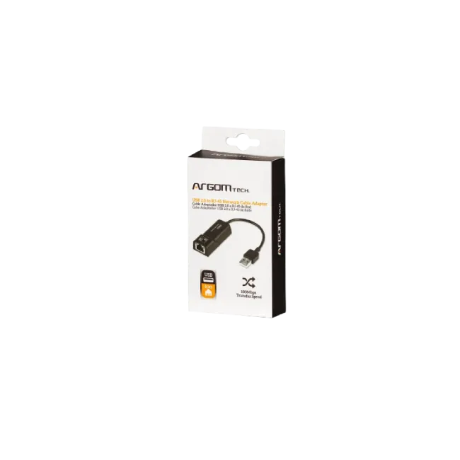 CABLE ADAPTER ARGOM USB 2.0 TO RJ45 100 MB/S 6"/15CM