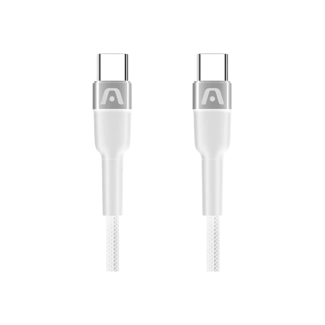 CABLE ARGOM DE CARGA RAPIDA TIPO C A C DE 65W DURASPEED  6FT/1.8M BLANCO