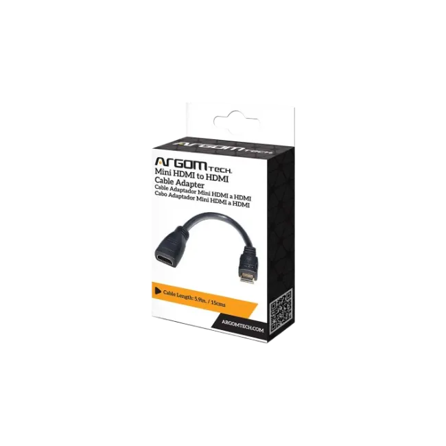 CABLE ADAPTER ARGOM MINI HDMI MALE TO HDMI FEMALE 6"/15CM-4