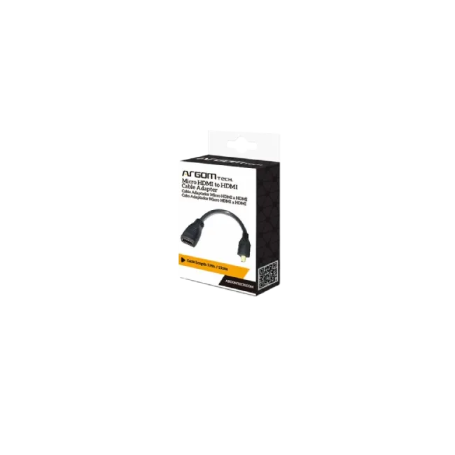 Cable Adaptador Argom ARG-CB-0054 Micro HDMI Macho a HDMI Hembra 15cm-2