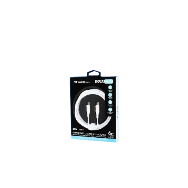CABLE DE SILICONA TIPO C A TIPO C DE 65 W DE 6 PIES/1,8 M - DURA FLEX-3