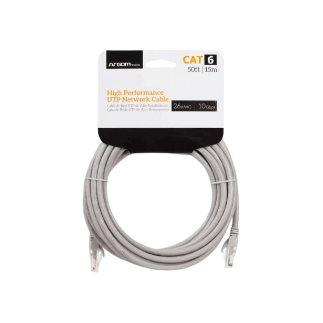CABLE DE RED ARGOM CAT6 50FT / 15M GRIS-2