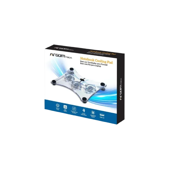 Base Argom ARG-CF-0639 de 3 Ventiladores Transparente-2
