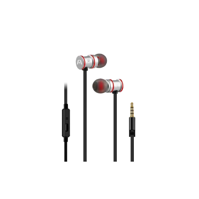 Auriculares Argom ARG-HS-0628SL Ultimate Sound Klass Magnetico Cable Plano Con Microfono Color Plateado-3