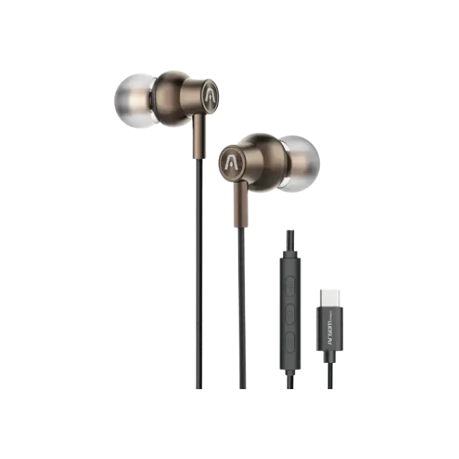 ARGOM ULTIMATE SOUND CORE - AUDIFONOS CON CABLE TIPO C COLOR CAFE