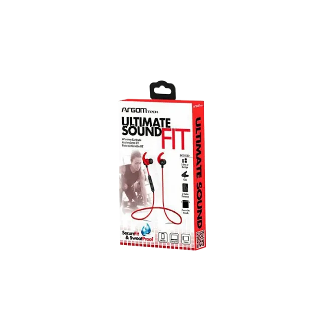 Audifonos Inalambricos Argom ARG-HS-2038RD Ultimate Sound Fit Resistentes al Sudor Color Rojo-2