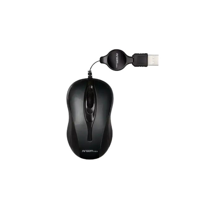 Mouse Argom ARG-MS-0008BK Optico UBS Retractil 1000 DPI Color Negro-1