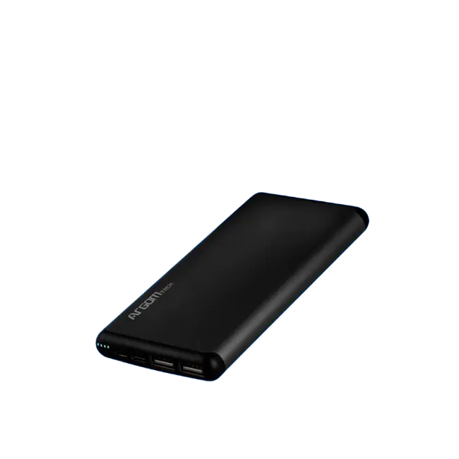 Cargador de Batería Externo S12 Delgado de Aluminio 12,000 mAh - Negro -Doble Entrada: Micro-USB / T-1