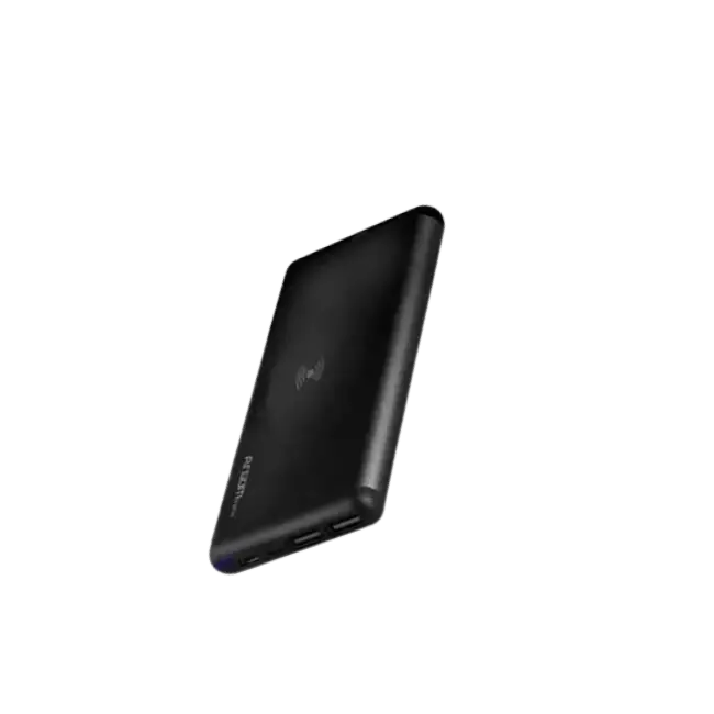 Cargador de Batería Externo S12 Delgado de Aluminio 12,000 mAh - Negro -Doble Entrada: Micro-USB / T-4