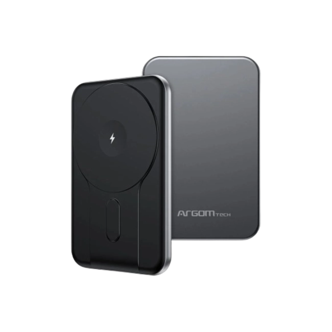 POWER BANK ARGOM MS5 MAGNETIC 5,000MAH ALUMINUM SILVER / CARGA INALÁMBRICA RÁPIDA DE 15W-3