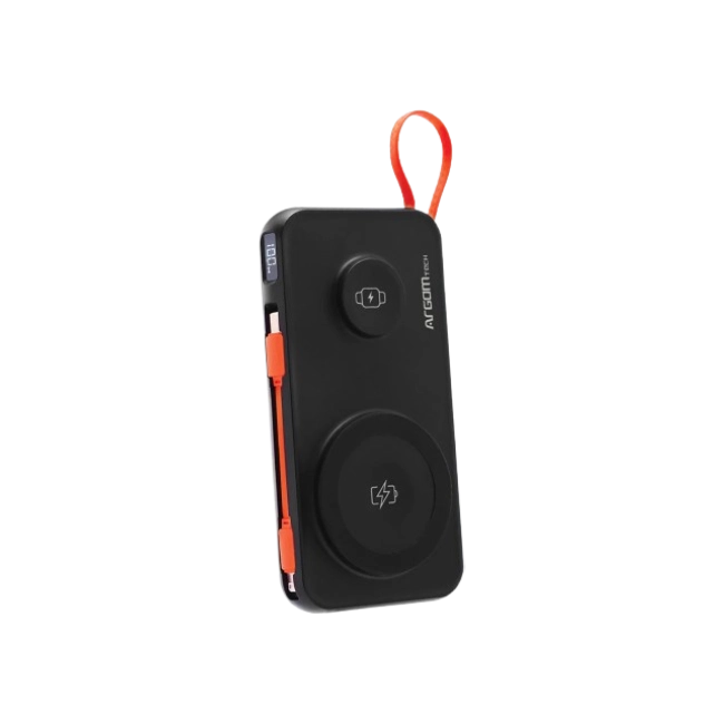 ARGOM MAGNETIC S10 - POWER BANK INALAMBRICA MAGNETICA 4 EN 1 DE 10,000 MHA