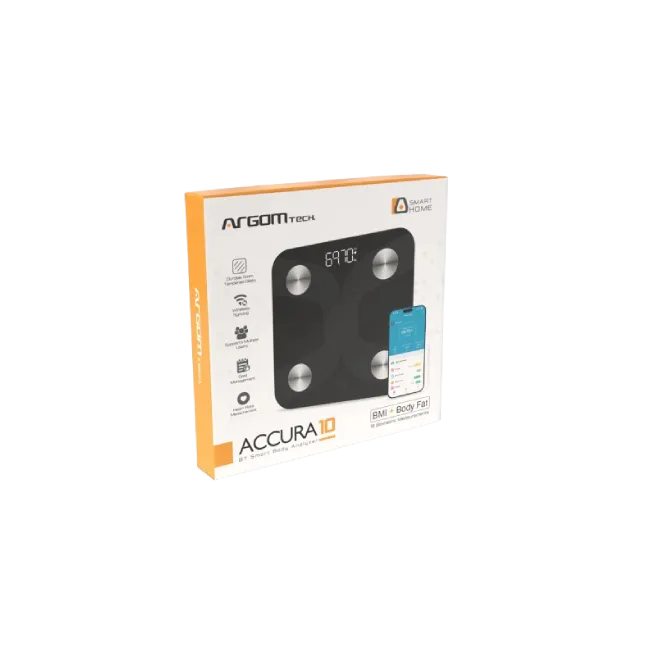 ARGOM ACCURA 10 - BASCULA CORPORAL INTELIGENTE COLOR NEGRO